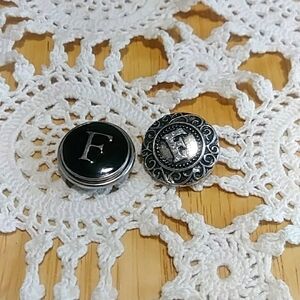 Snap Jewelry - Alphabet Initial Snap Buttons Letter F